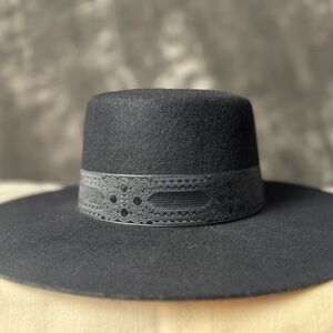Lack Of Color Black Sierra Boater Wide Brim Hat